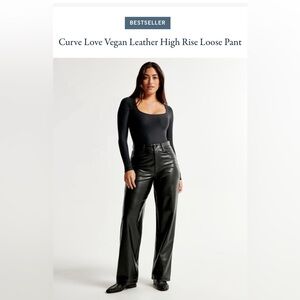 Abercrombie curve love vegan leather high rise pants curve love size 25 short